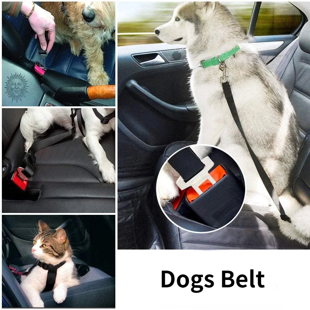 Adjustable Pet Car Seat Belt Safety Lead for Dogs & Cats