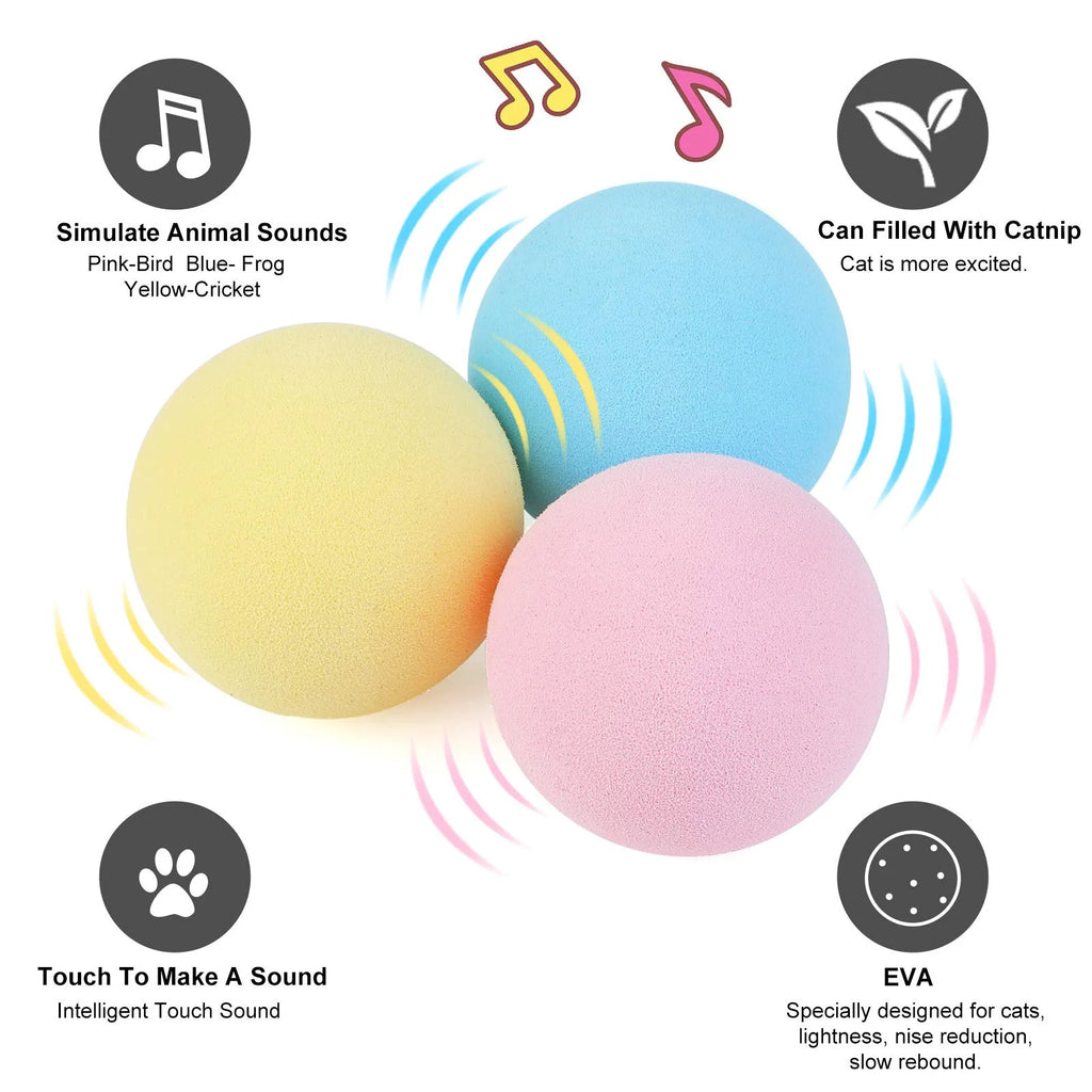 Interactive Smart Cat Ball | Automatic Rolling Plush Toy