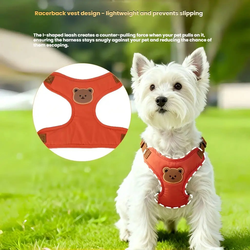 Reflective Pet Harness & Lead Set | Adjustable Dog & Cat Walking Vest