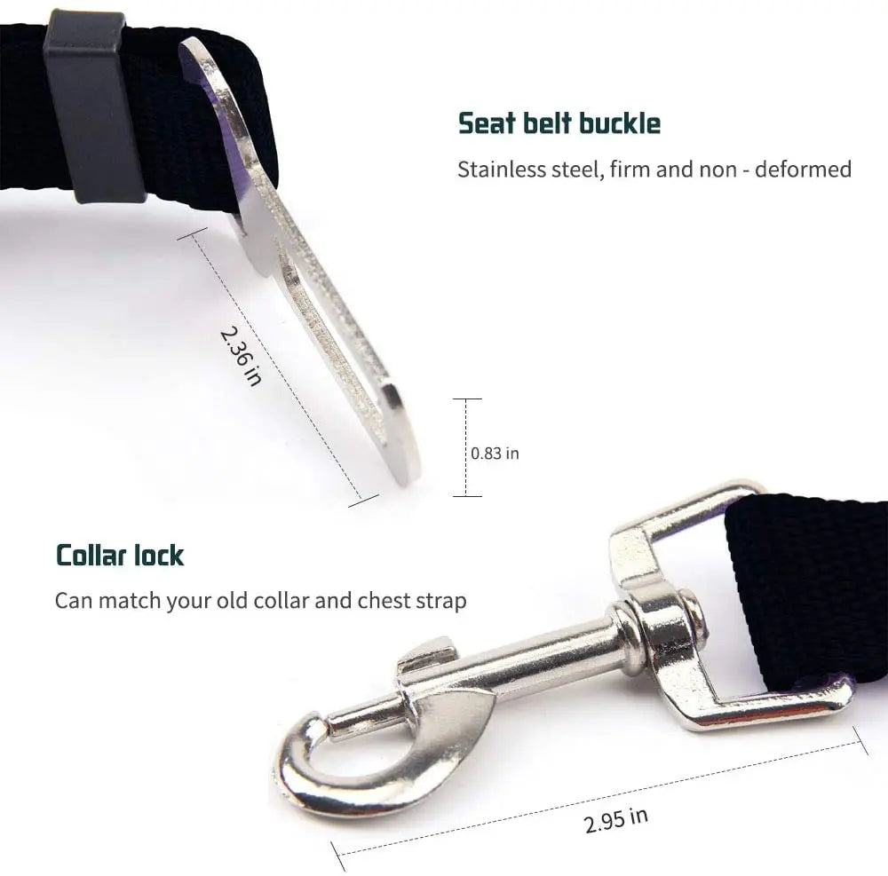 Adjustable Pet Car Seat Belt Safety Lead for Dogs & Cats