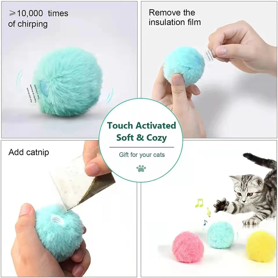 Interactive Smart Cat Ball | Automatic Rolling Plush Toy