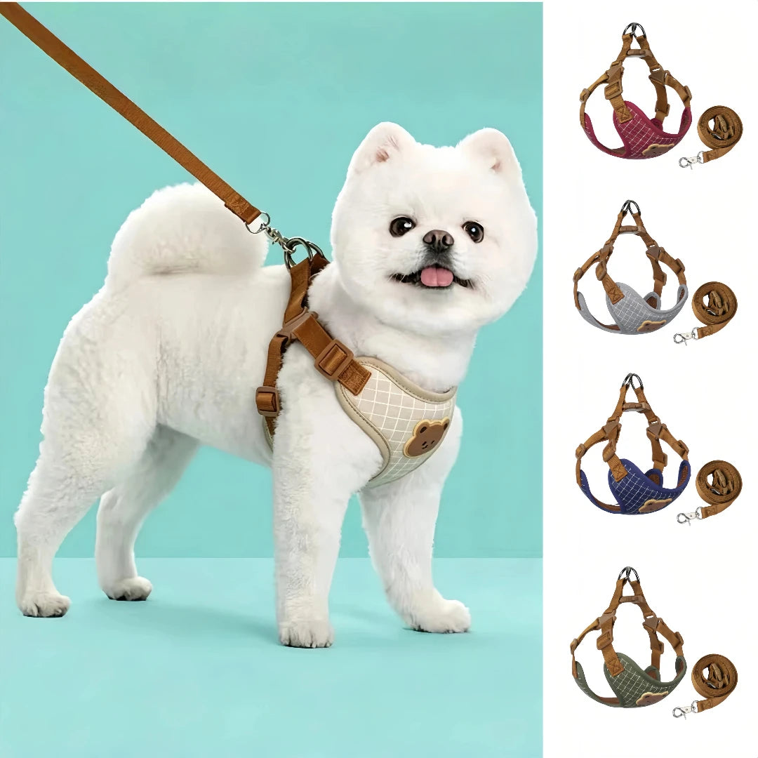 Reflective Pet Harness & Lead Set | Adjustable Dog & Cat Walking Vest