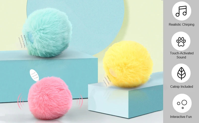 Interactive Smart Cat Ball | Automatic Rolling Plush Toy