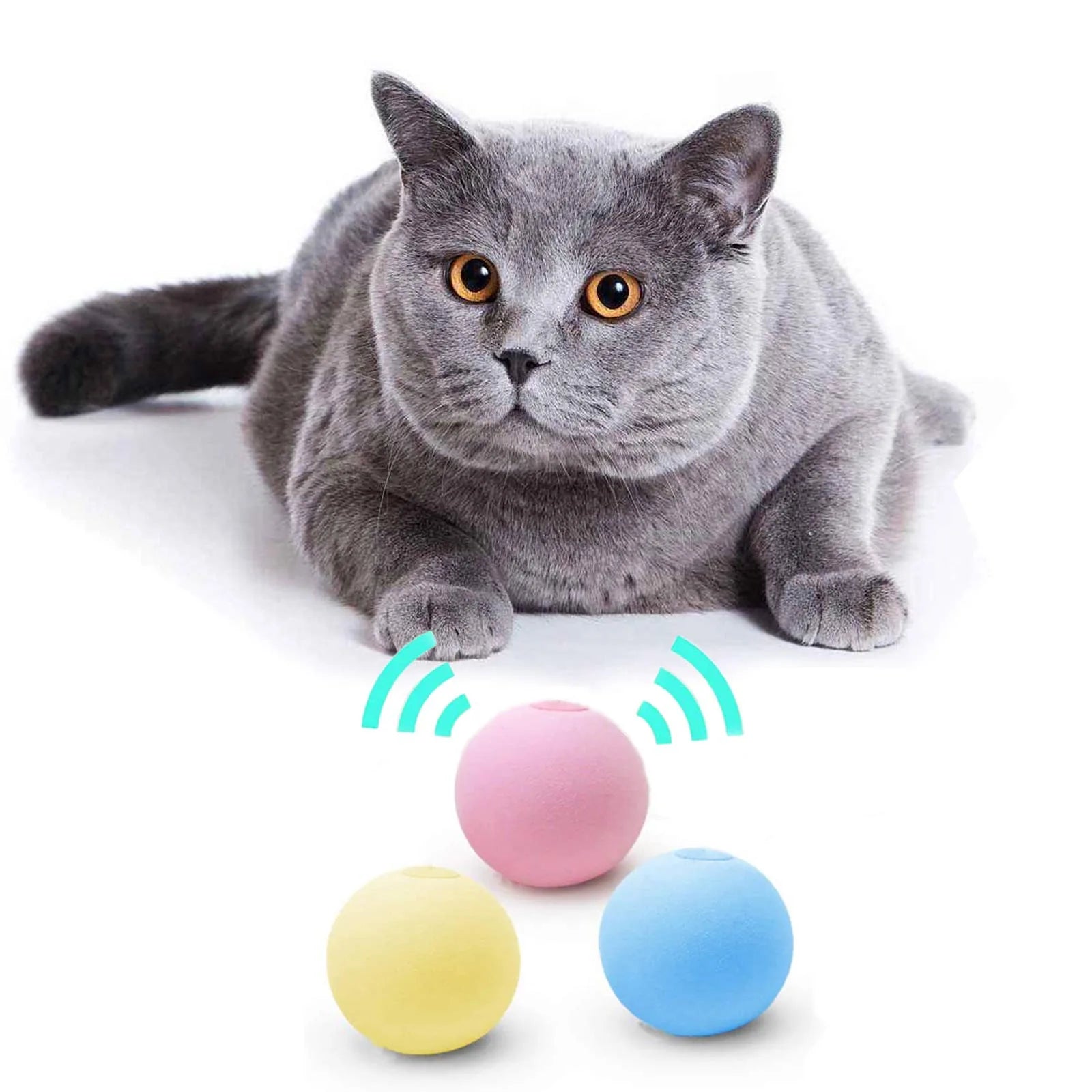 Interactive Smart Cat Ball | Automatic Rolling Plush Toy